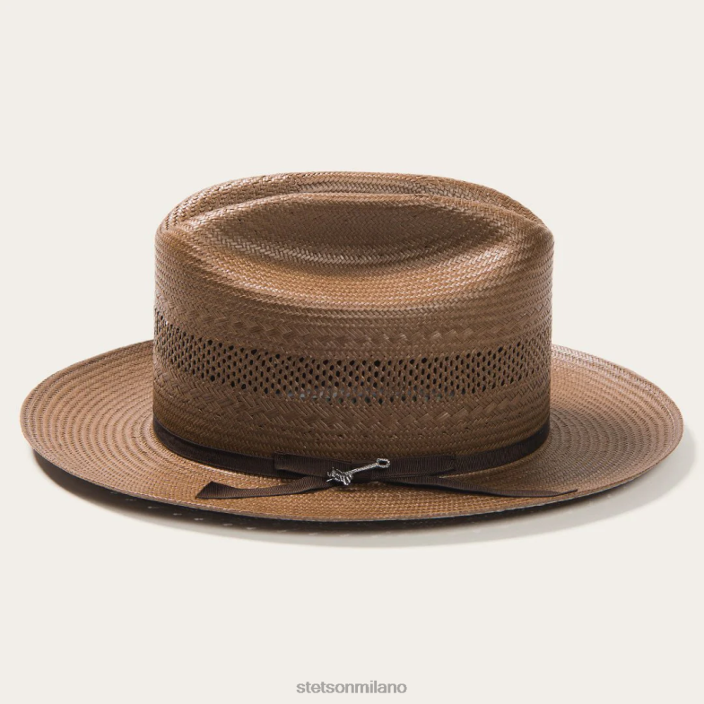 Stetson cappello da cowboy in paglia ventilato da strada aperta 6BP6J23 copricapo cioccolato unisex