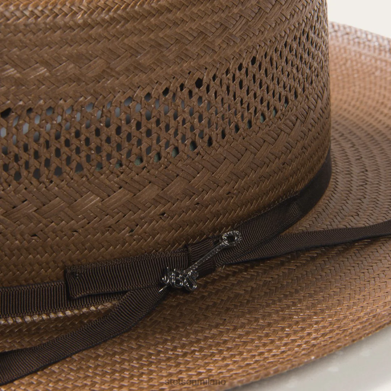 Stetson cappello da cowboy in paglia ventilato da strada aperta 6BP6J23 copricapo cioccolato unisex