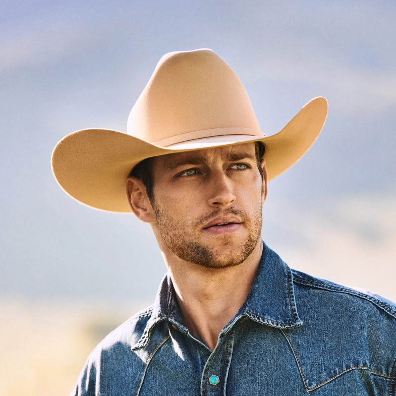 Stetson cappello da cowboy shasta 10x premier 6BP6J115 copricapo caramello al burro unisex
