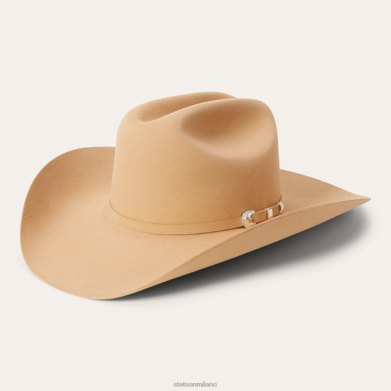 Stetson cappello da cowboy shasta 10x premier 6BP6J115 copricapo caramello al burro unisex
