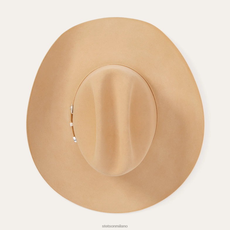 Stetson cappello da cowboy shasta 10x premier 6BP6J115 copricapo caramello al burro unisex
