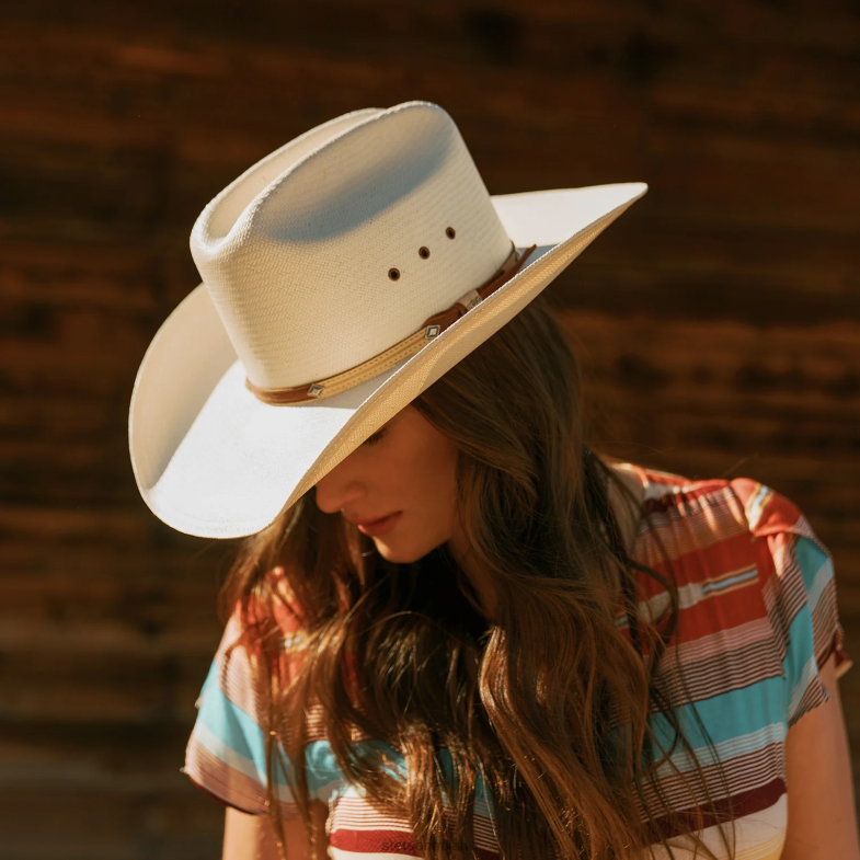 Stetson dona 10 cappelli da cowboy di paglia 6BP6J152 copricapo naturale unisex