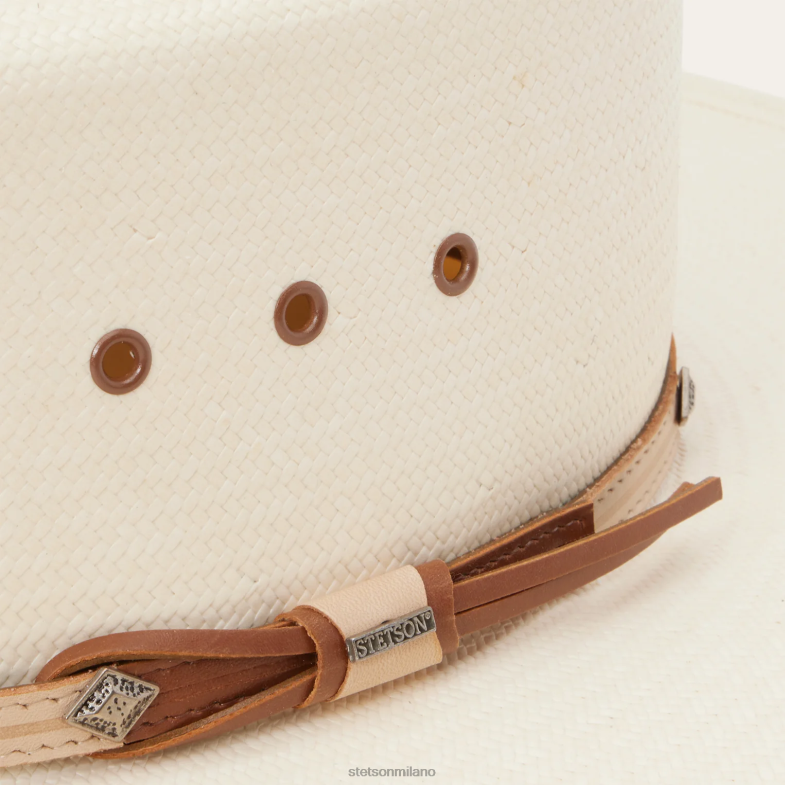 Stetson dona 10 cappelli da cowboy di paglia 6BP6J152 copricapo naturale unisex