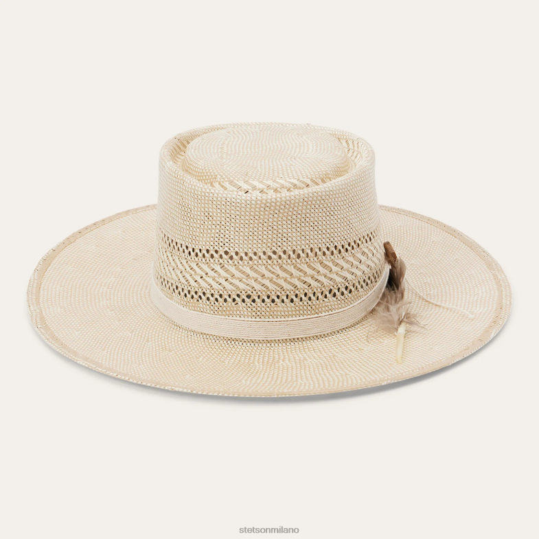 Stetson cappello a tesa piatta in paglia batterson 6BP6J174 copricapo naturale/abbronzatura unisex