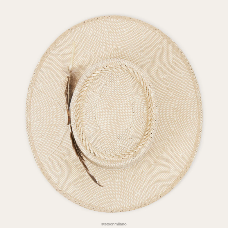 Stetson cappello a tesa piatta in paglia batterson 6BP6J174 copricapo naturale/abbronzatura unisex