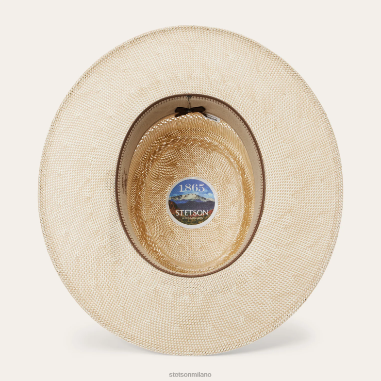 Stetson cappello a tesa piatta in paglia batterson 6BP6J174 copricapo naturale/abbronzatura unisex
