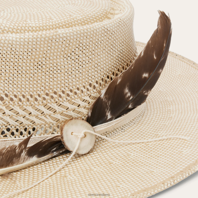 Stetson cappello a tesa piatta in paglia batterson 6BP6J174 copricapo naturale/abbronzatura unisex
