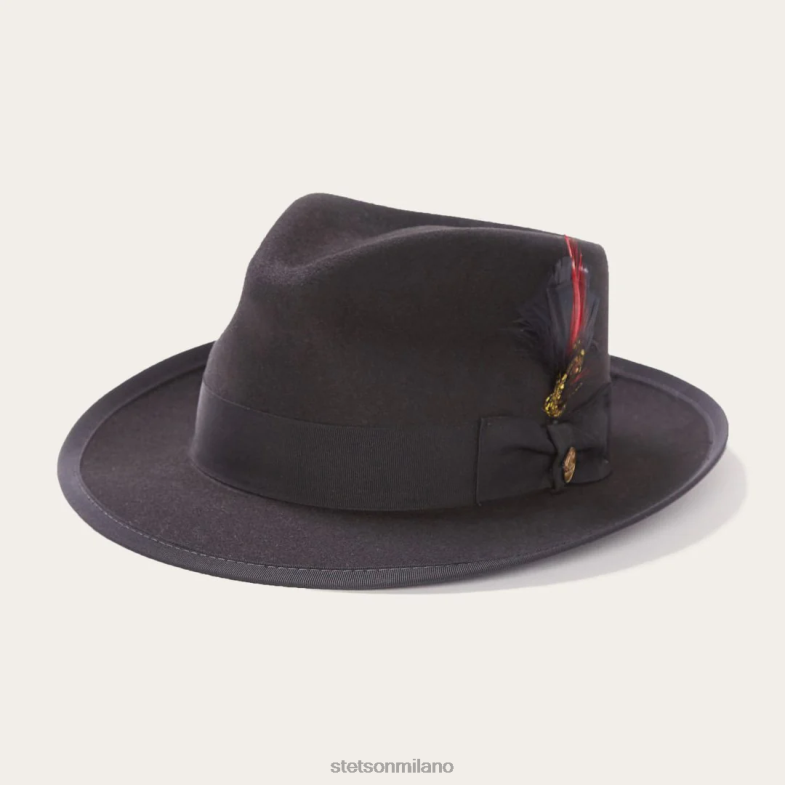 Stetson Fedora in lana whippet 6BP6J101 copricapo nero unisex