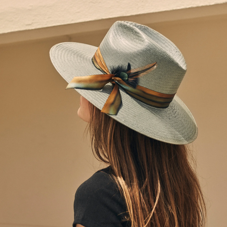 Stetson Fedora in paglia caelus 6BP6J148 copricapo Schiuma marina unisex