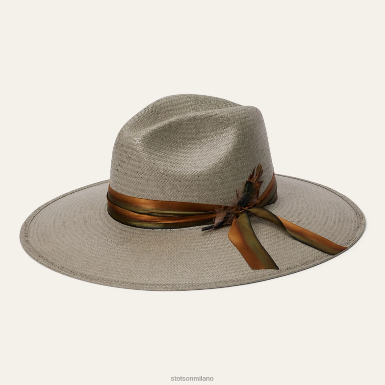 Stetson Fedora in paglia caelus 6BP6J148 copricapo Schiuma marina unisex
