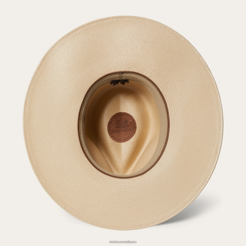 Stetson Fedora in paglia di atacama 6BP6J165 copricapo pancia d'argento unisex