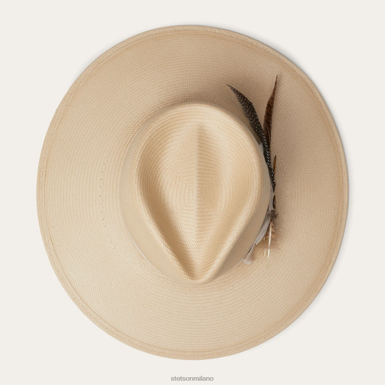 Stetson Fedora in paglia di atacama 6BP6J165 copricapo pancia d'argento unisex