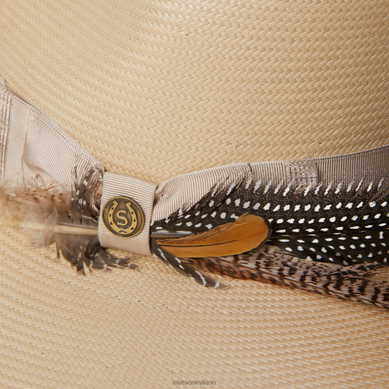 Stetson Fedora in paglia di atacama 6BP6J165 copricapo pancia d'argento unisex