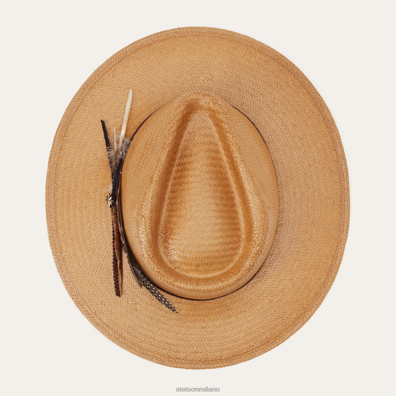 Stetson Fedora in paglia juno shantung 6BP6J146 copricapo sabbia unisex