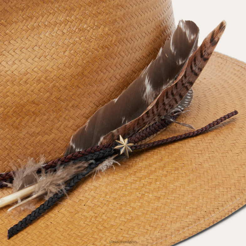 Stetson Fedora in paglia juno shantung 6BP6J146 copricapo sabbia unisex