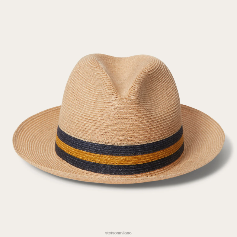 Stetson Fedora in paglia triade 6BP6J157 copricapo mostarda unisex
