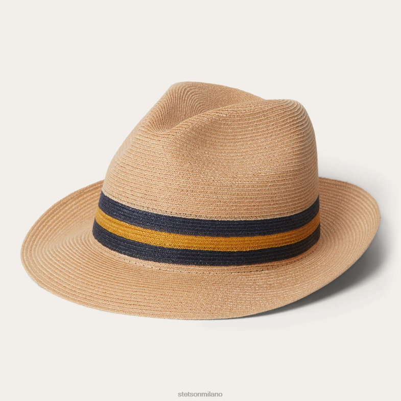 Stetson Fedora in paglia triade 6BP6J157 copricapo mostarda unisex