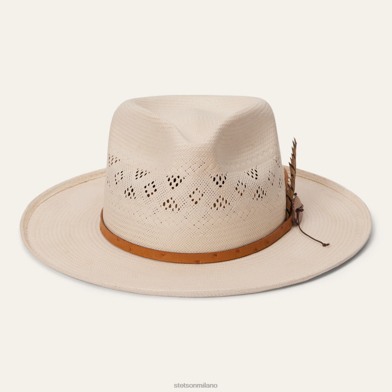 Stetson Fedora in paglia ventilata andromeda 6BP6J145 copricapo naturale unisex