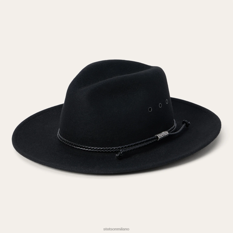 Stetson cappello di feltro incrociato 6BP6J216 copricapo nero unisex