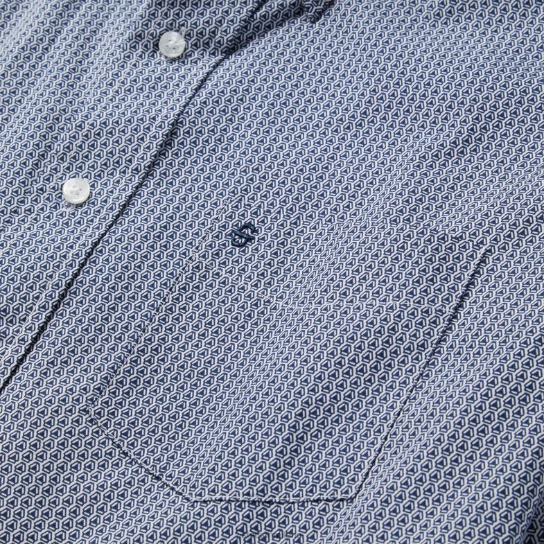 Stetson Camicia con bottoni sul davanti e stampa deco geo 6BP6J329 abbigliamento blu uomini