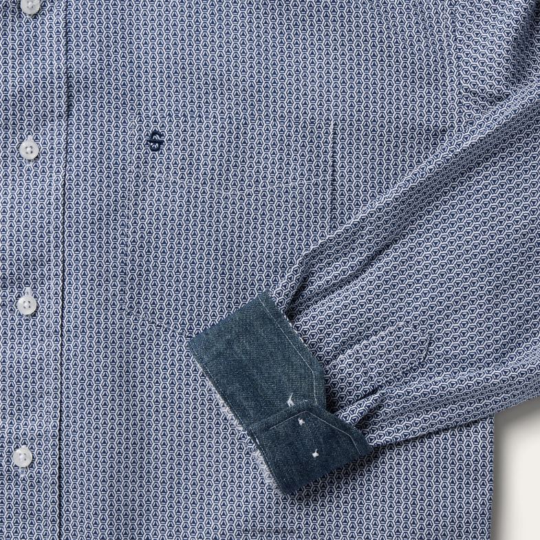 Stetson Camicia con bottoni sul davanti e stampa deco geo 6BP6J329 abbigliamento blu uomini