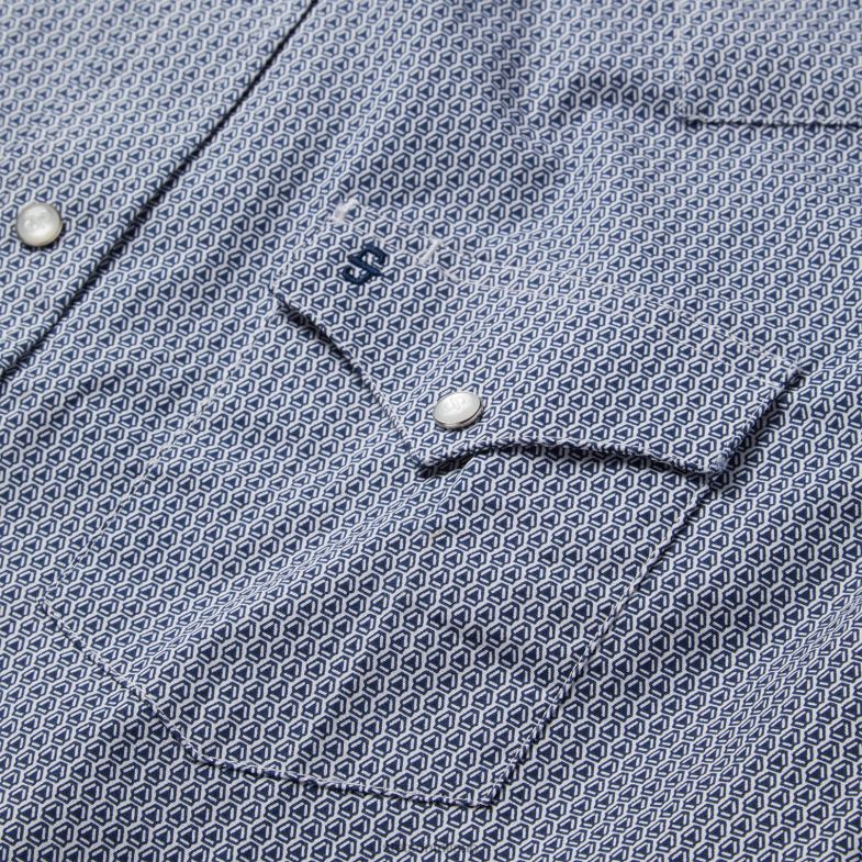 Stetson Camicia western con stampa deco geo 6BP6J327 abbigliamento blu uomini