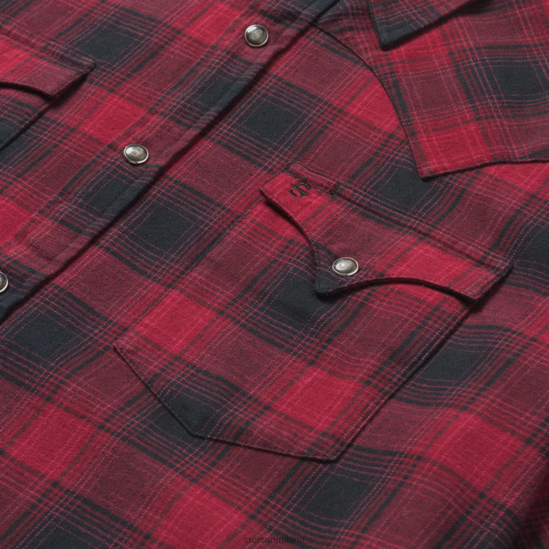 Stetson camicia a quadri in twill spazzolato 6BP6J339 abbigliamento nero uomini
