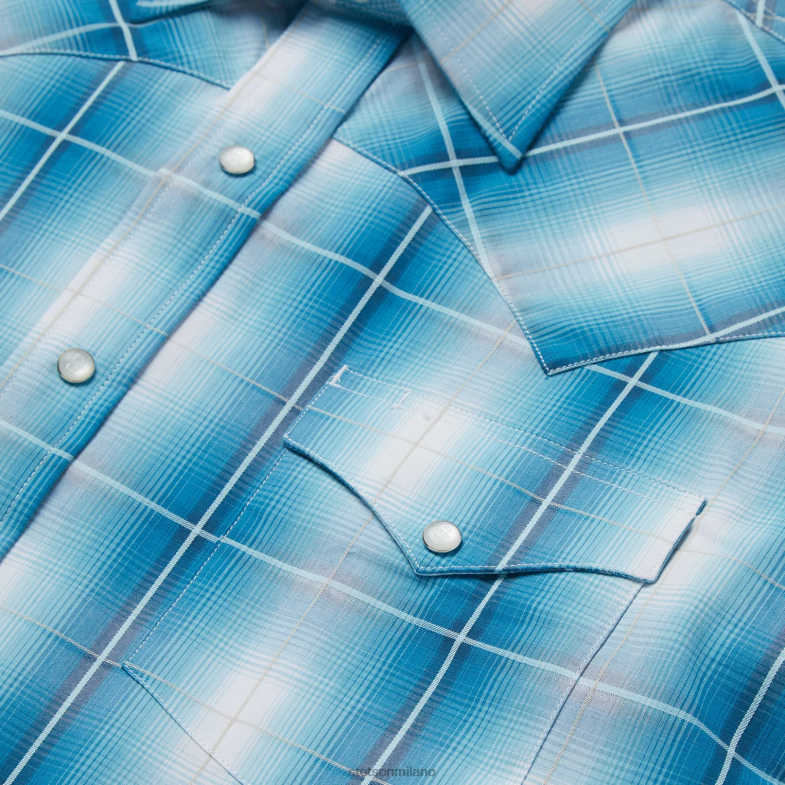 Stetson camicia a quadri turchese 6BP6J360 abbigliamento blu uomini