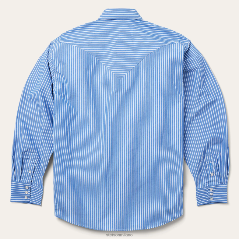 Stetson camicia a righe western 6BP6J298 abbigliamento blu uomini