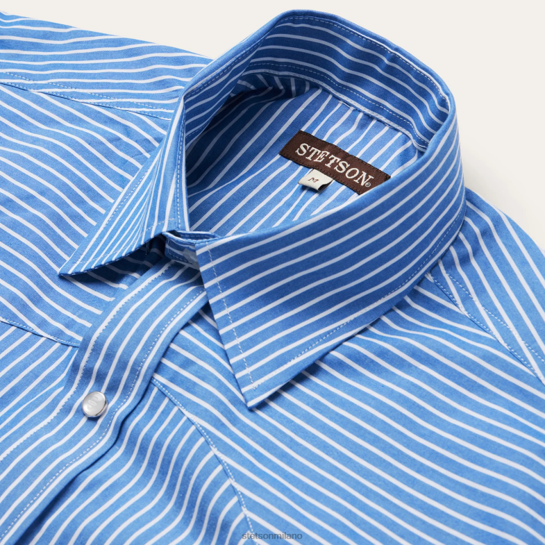 Stetson camicia a righe western 6BP6J298 abbigliamento blu uomini