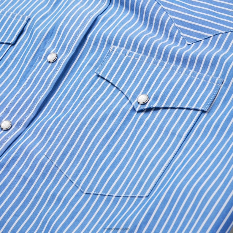 Stetson camicia a righe western 6BP6J298 abbigliamento blu uomini
