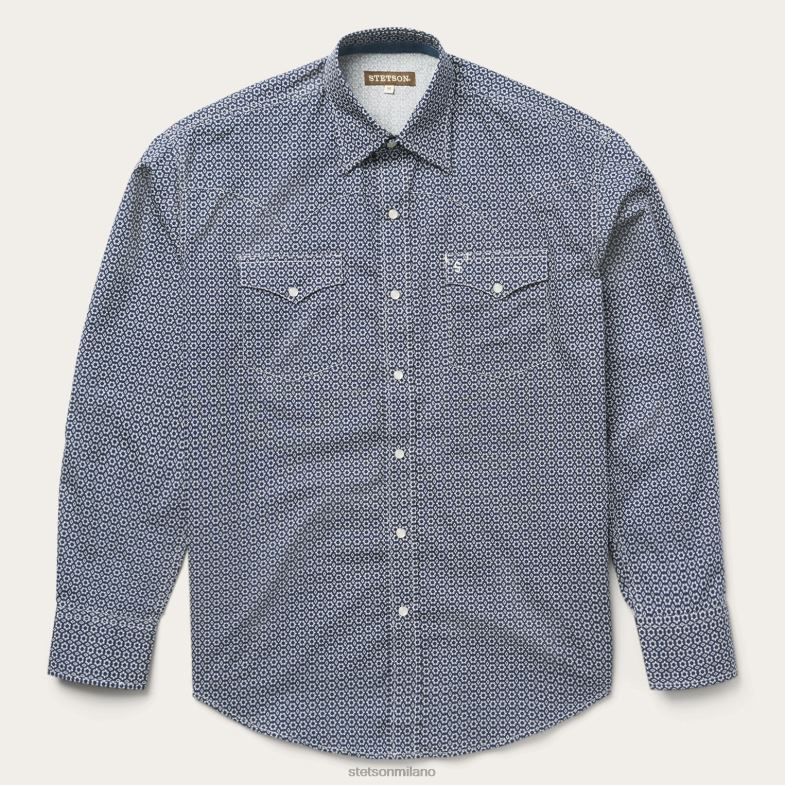 Stetson camicia con bottoni automatici sul davanti 6BP6J364 abbigliamento blu uomini