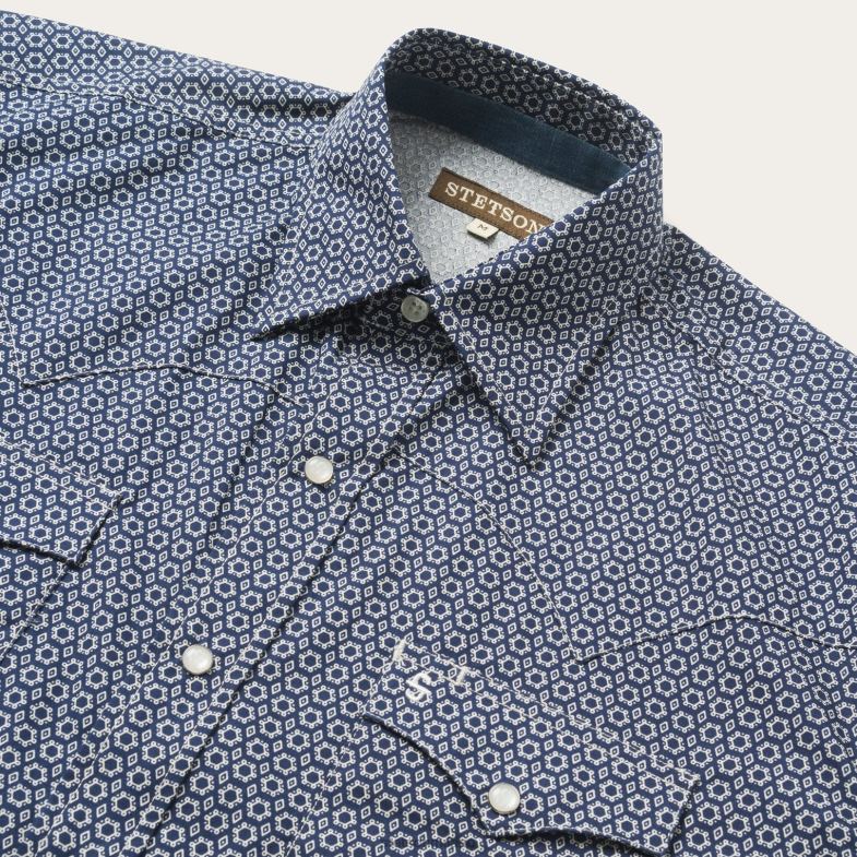 Stetson camicia con bottoni automatici sul davanti 6BP6J364 abbigliamento blu uomini
