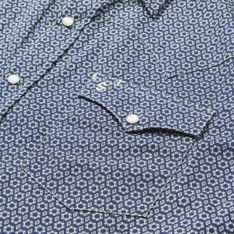 Stetson camicia con bottoni automatici sul davanti 6BP6J364 abbigliamento blu uomini