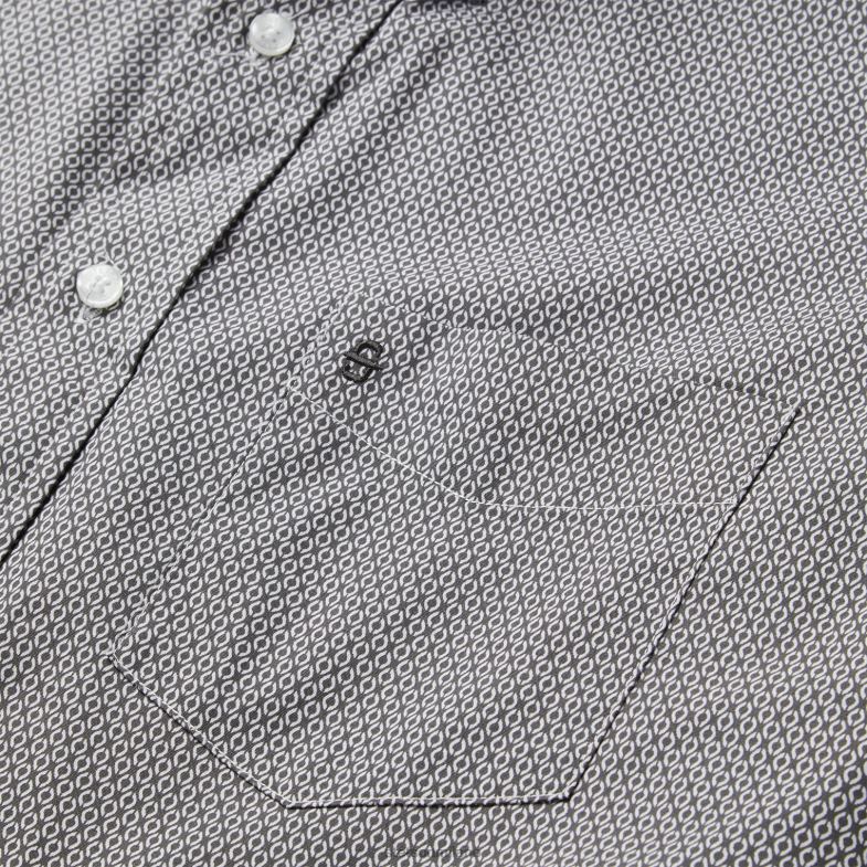 Stetson camicia con bottoni sul davanti e stampa geografica 6BP6J325 abbigliamento grigio uomini