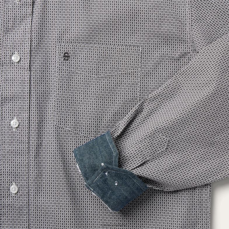 Stetson camicia con bottoni sul davanti e stampa geografica 6BP6J325 abbigliamento grigio uomini
