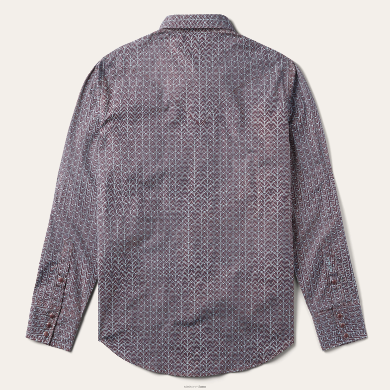 Stetson camicia con griglia chevron 6BP6J344 abbigliamento marrone uomini