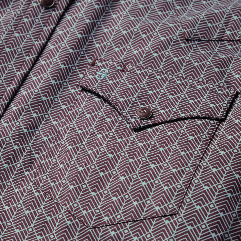 Stetson camicia con griglia chevron 6BP6J344 abbigliamento marrone uomini