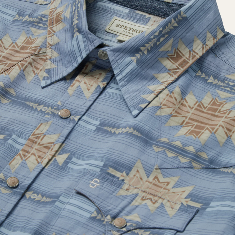 Stetson camicia dell'orizzonte del deserto 6BP6J343 abbigliamento blu uomini