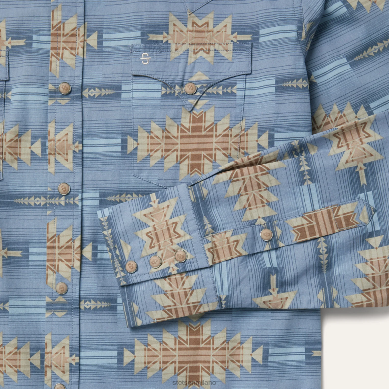 Stetson camicia dell'orizzonte del deserto 6BP6J343 abbigliamento blu uomini