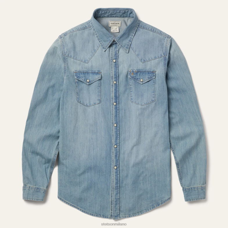 Stetson camicia di jeans a maniche lunghe 6BP6J313 abbigliamento blu uomini