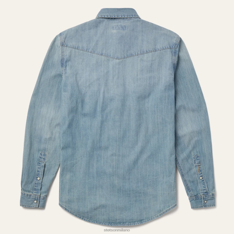 Stetson camicia di jeans a maniche lunghe 6BP6J313 abbigliamento blu uomini