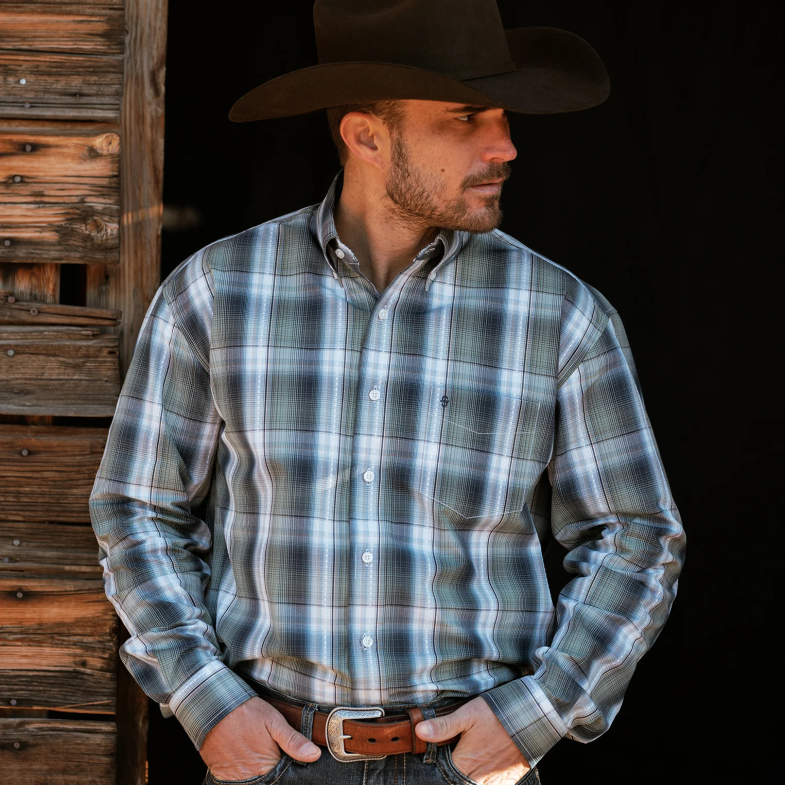 Stetson camicia frontale con bottoni scozzesi con diamanti fortunati 6BP6J317 abbigliamento verde uomini