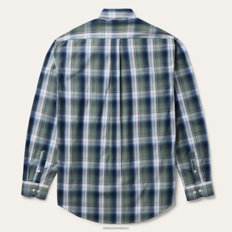 Stetson camicia frontale con bottoni scozzesi con diamanti fortunati 6BP6J317 abbigliamento verde uomini