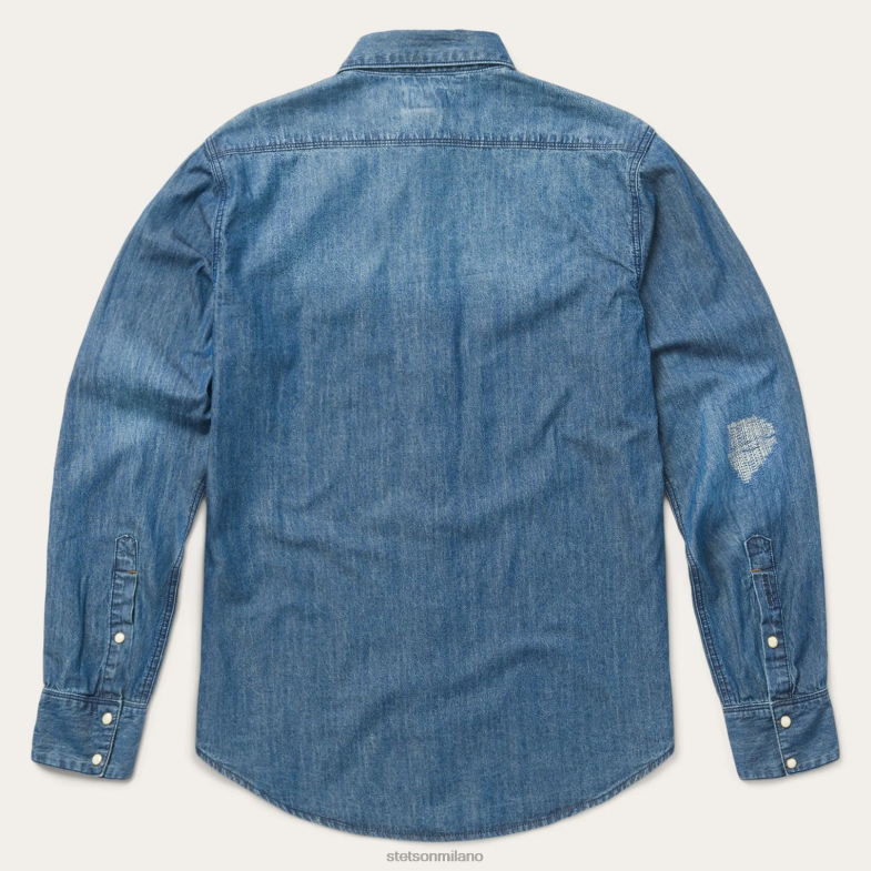 Stetson camicia in denim medio 6BP6J337 abbigliamento blu uomini