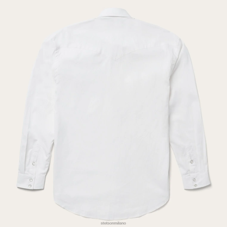 Stetson camicia oxford a punta di spillo 6BP6J320 abbigliamento bianco uomini