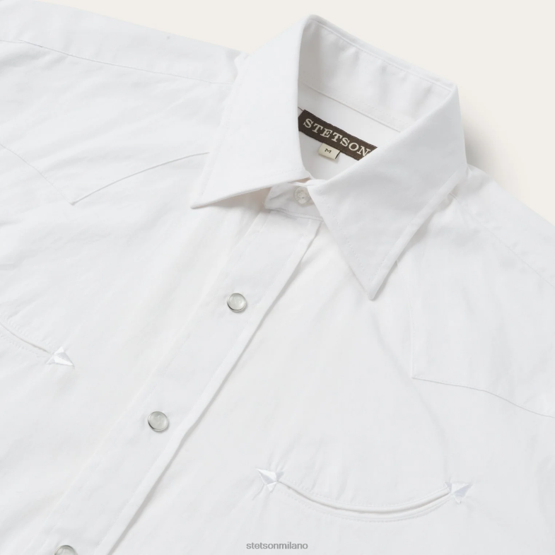 Stetson camicia oxford a punta di spillo 6BP6J320 abbigliamento bianco uomini