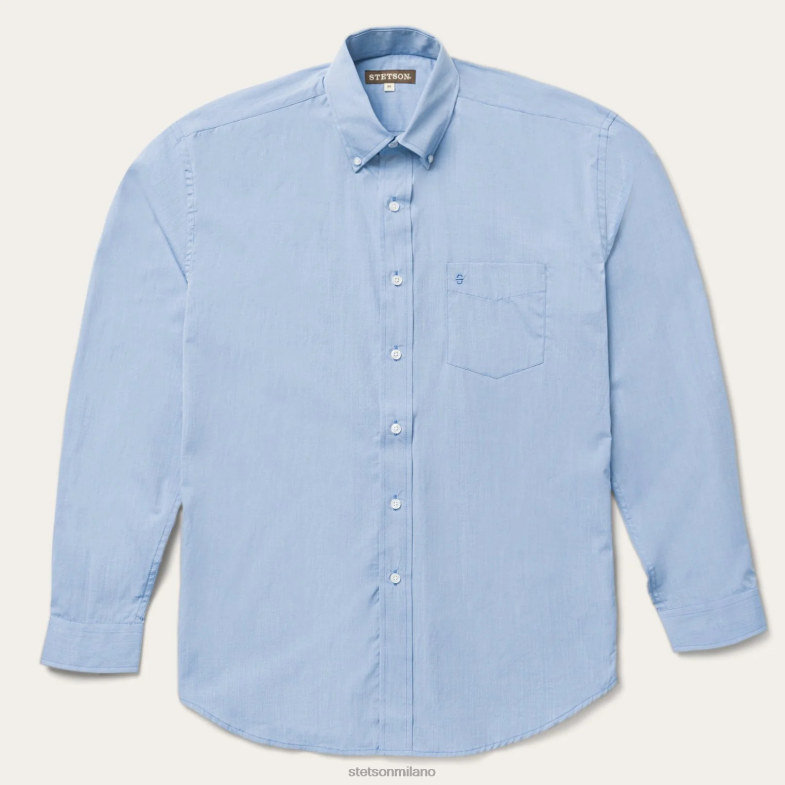 Stetson camicia solida con una tasca e chiusura a scatto 6BP6J321 abbigliamento blu uomini
