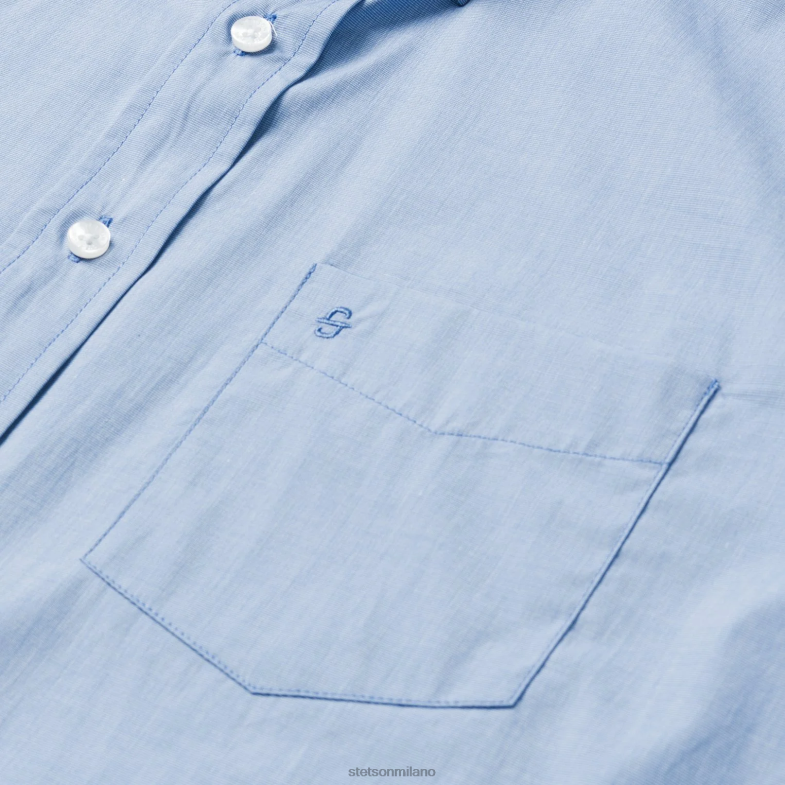 Stetson camicia solida con una tasca e chiusura a scatto 6BP6J321 abbigliamento blu uomini