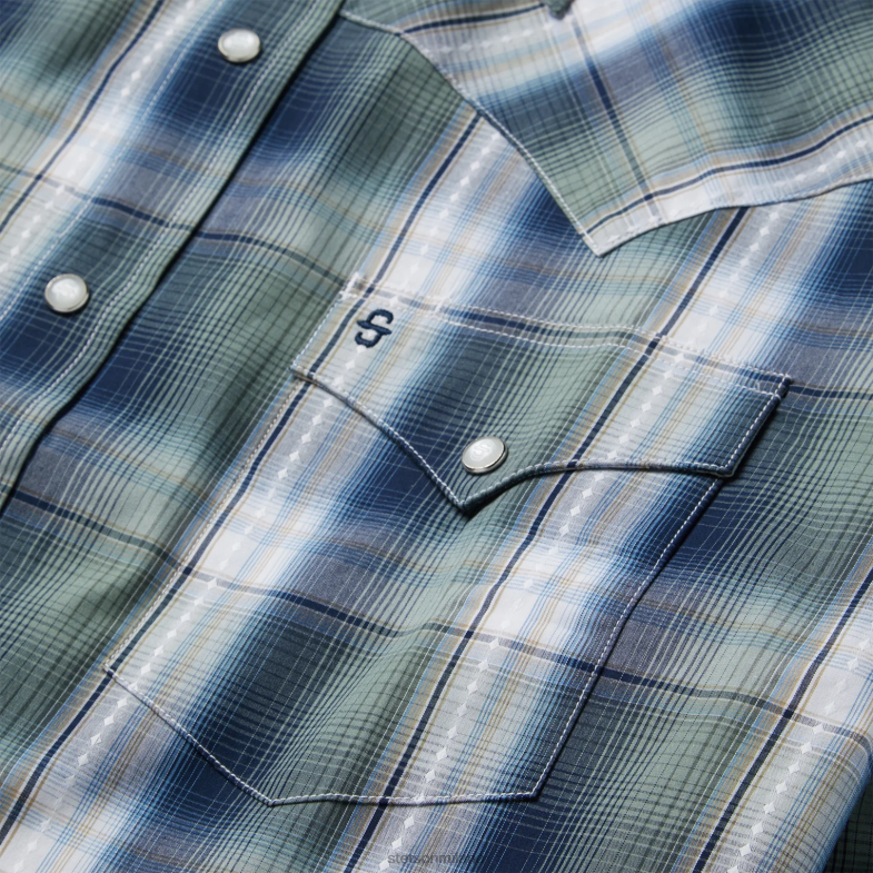Stetson camicia western a quadri con diamanti fortunati 6BP6J311 abbigliamento verde uomini